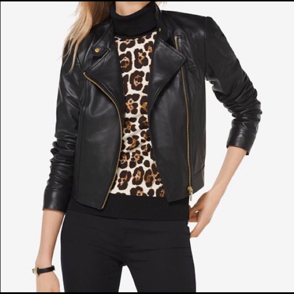 Michael Kors Moto Jacket Genuine Leather